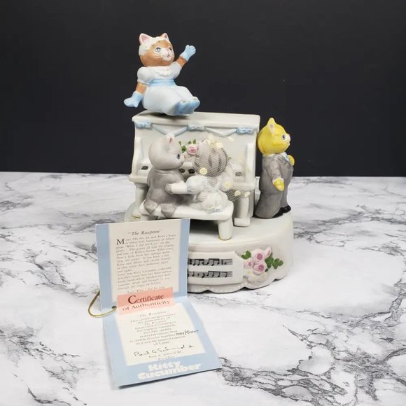 Kitty Cucumber Musical Figurine Schmid The reception Vintage - Picture 10 of 10